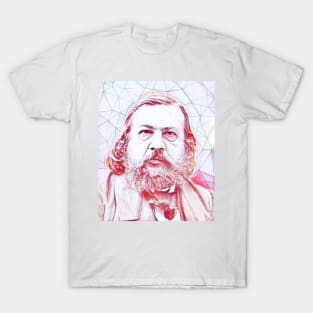 Theophile Gautier Portrait | Theophile Gautier Artwork | Line Art T-Shirt